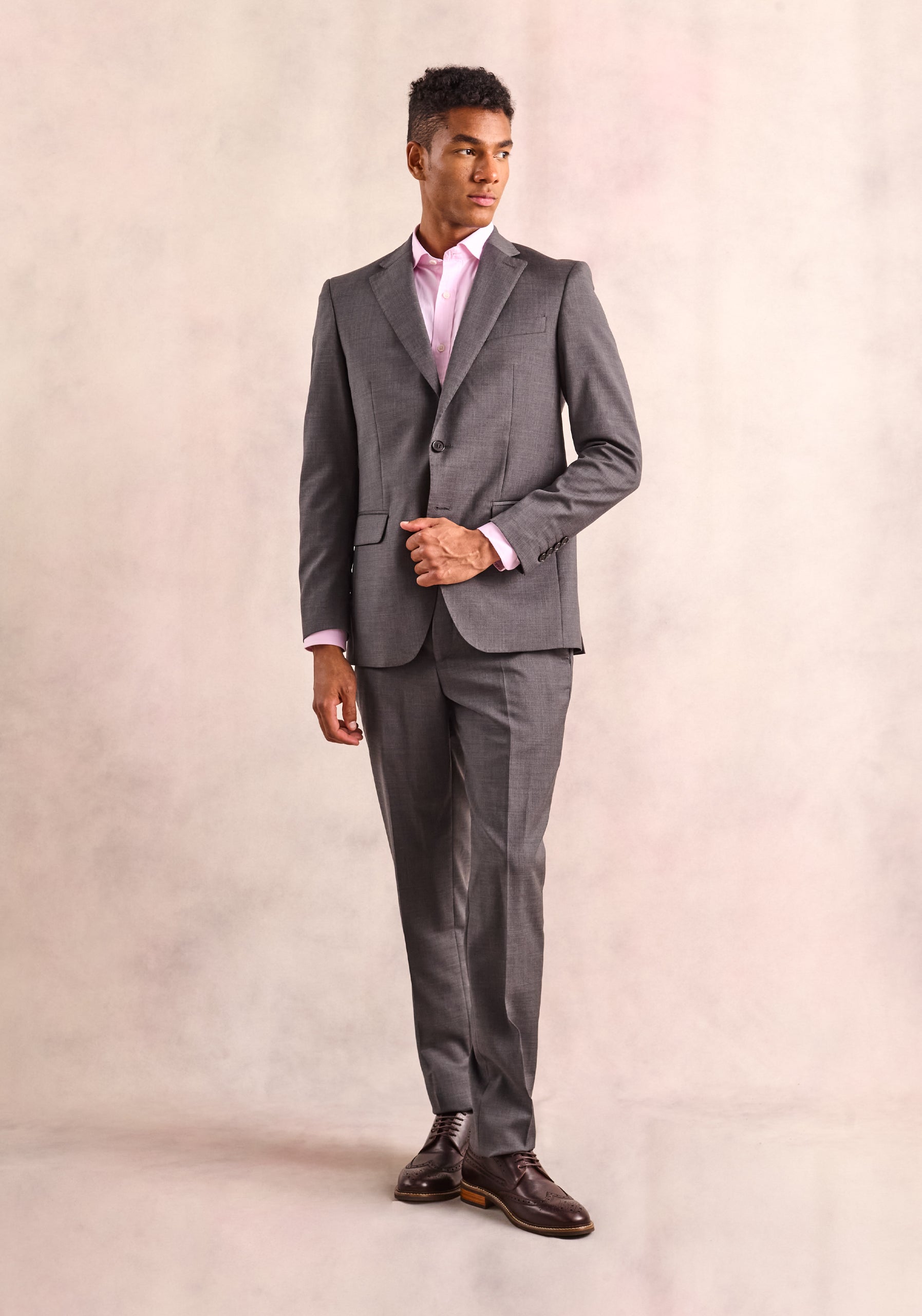 Whitman Dress Italian Merino Wool Medium Gray