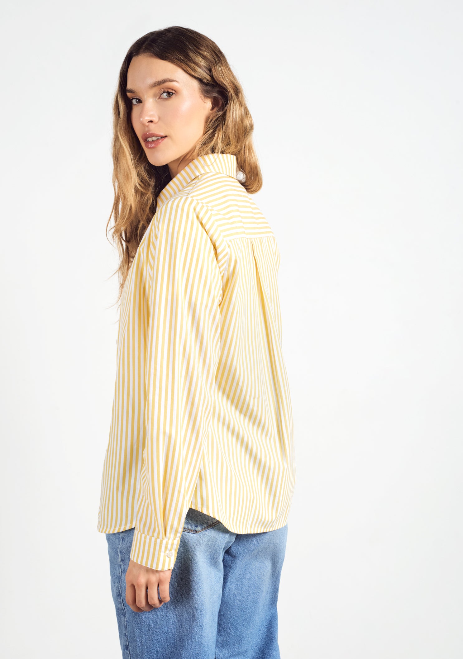 Ciara Yellow - White Striped Shirt