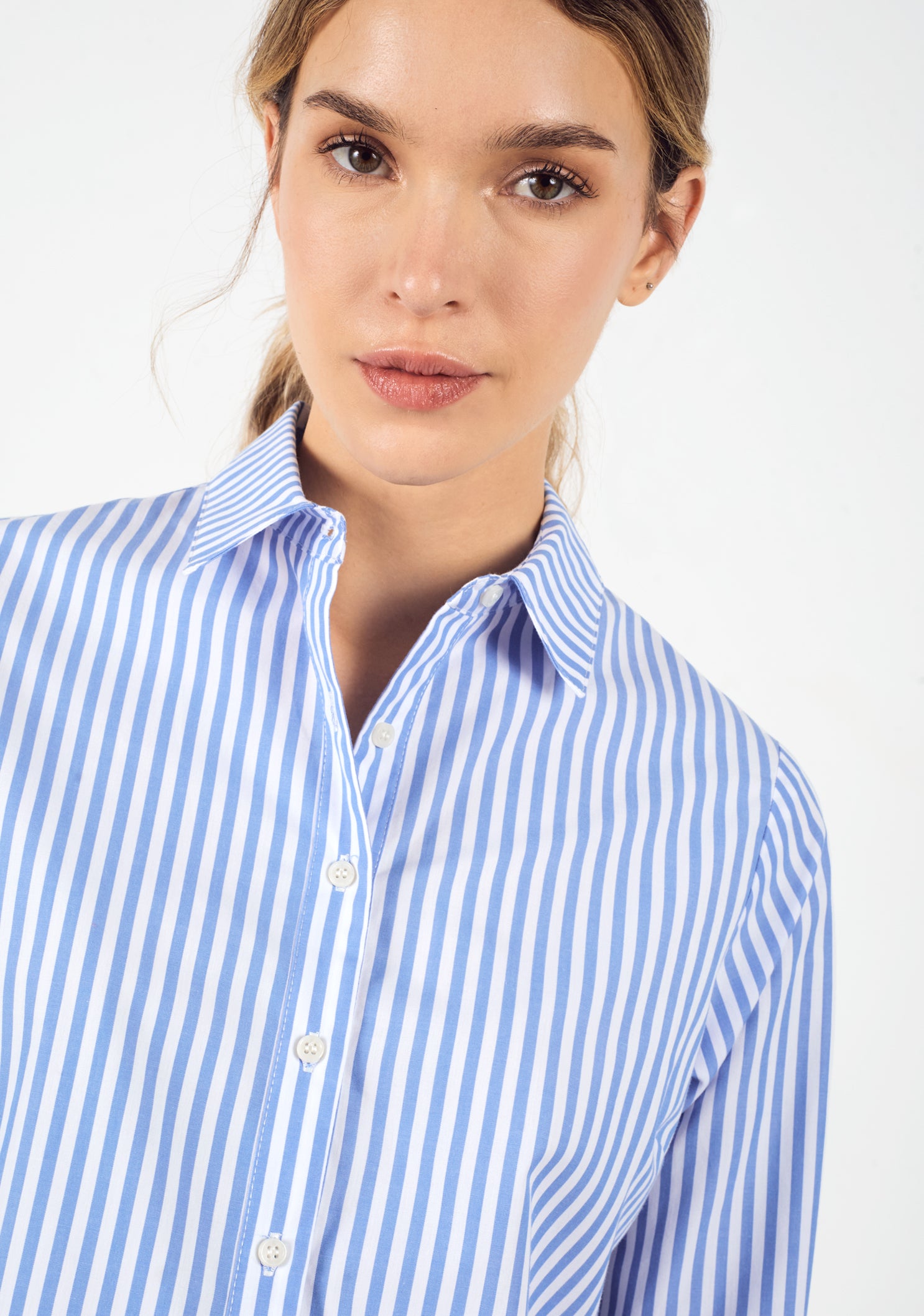 Ciara Blue - White Striped Shirt