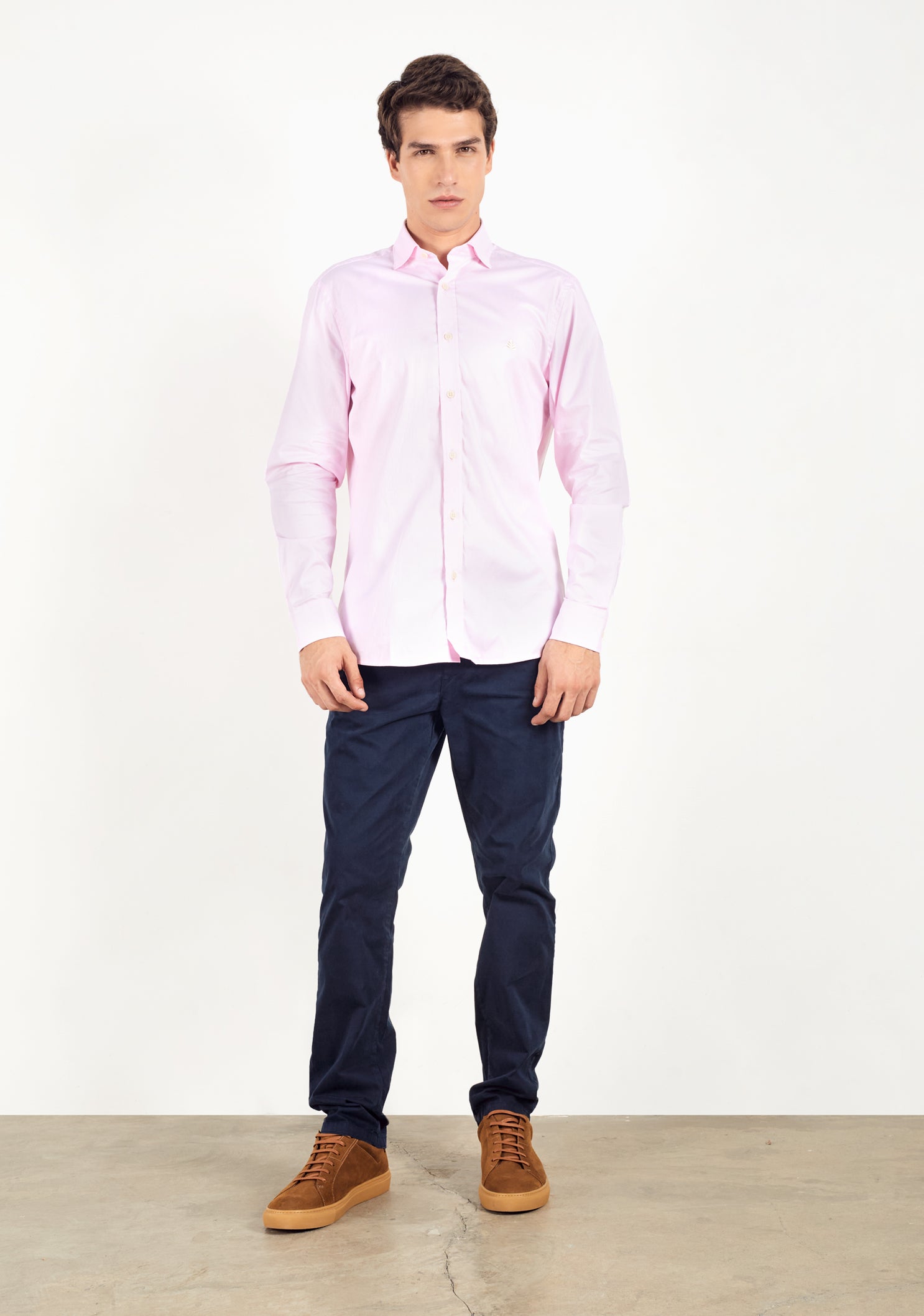 Pink French Collar Shirt L-Mar