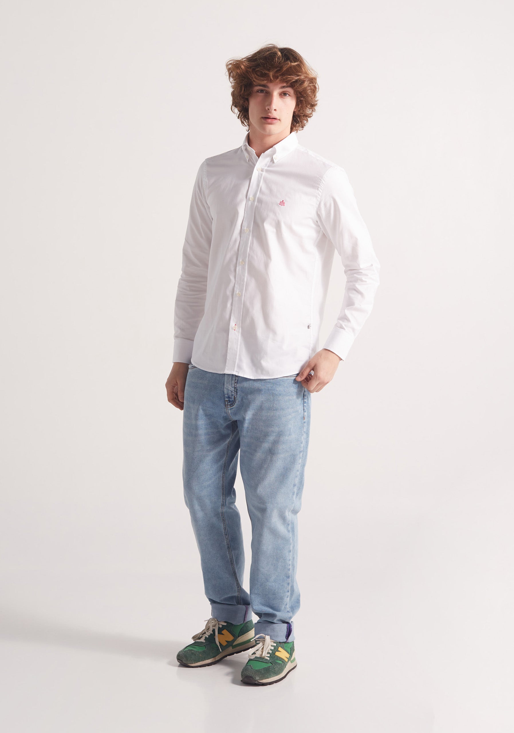Whitman White Button Down Collared Shirts