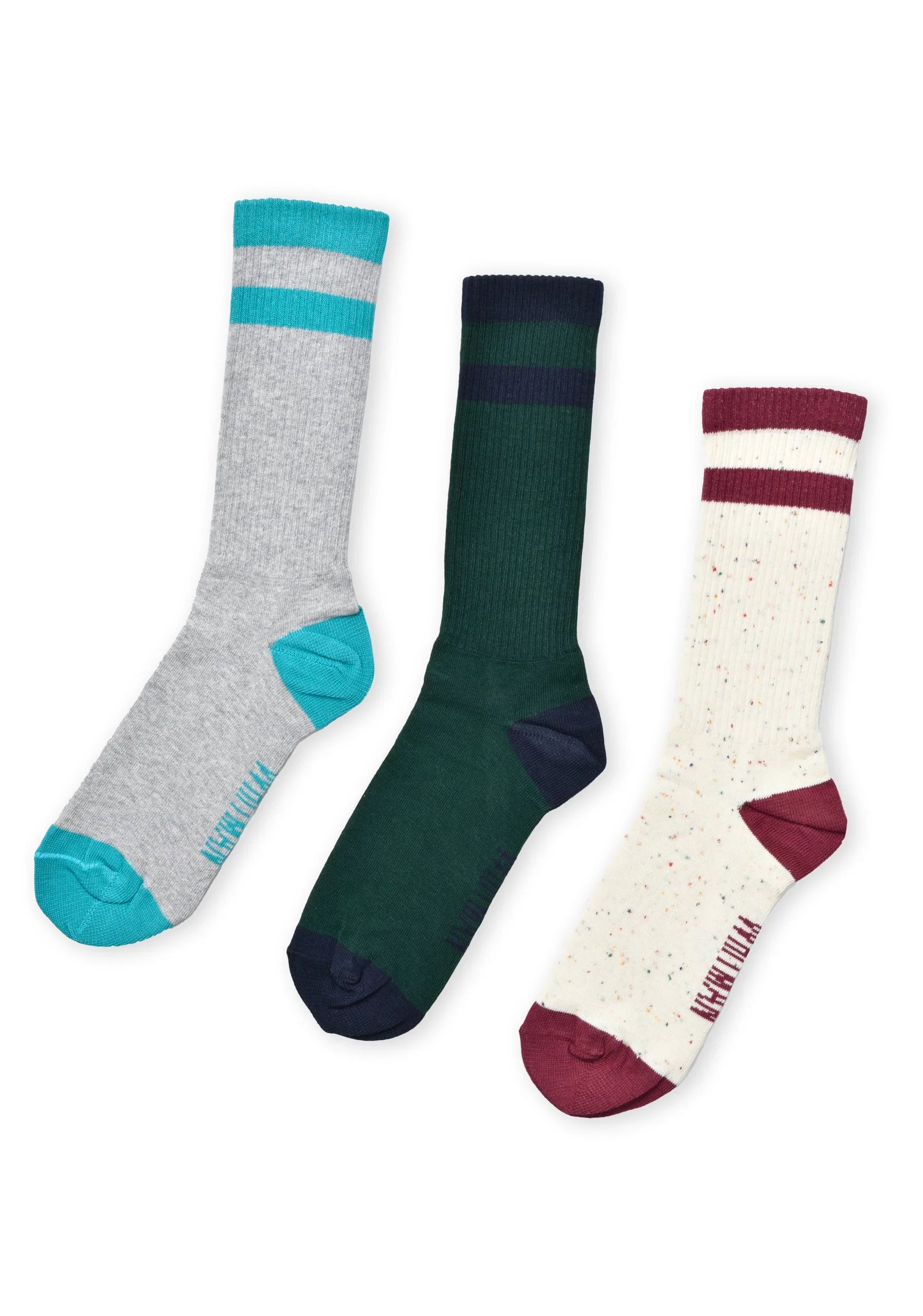 socks Pack X 3 Acanaladas Unicolor Talon Fem