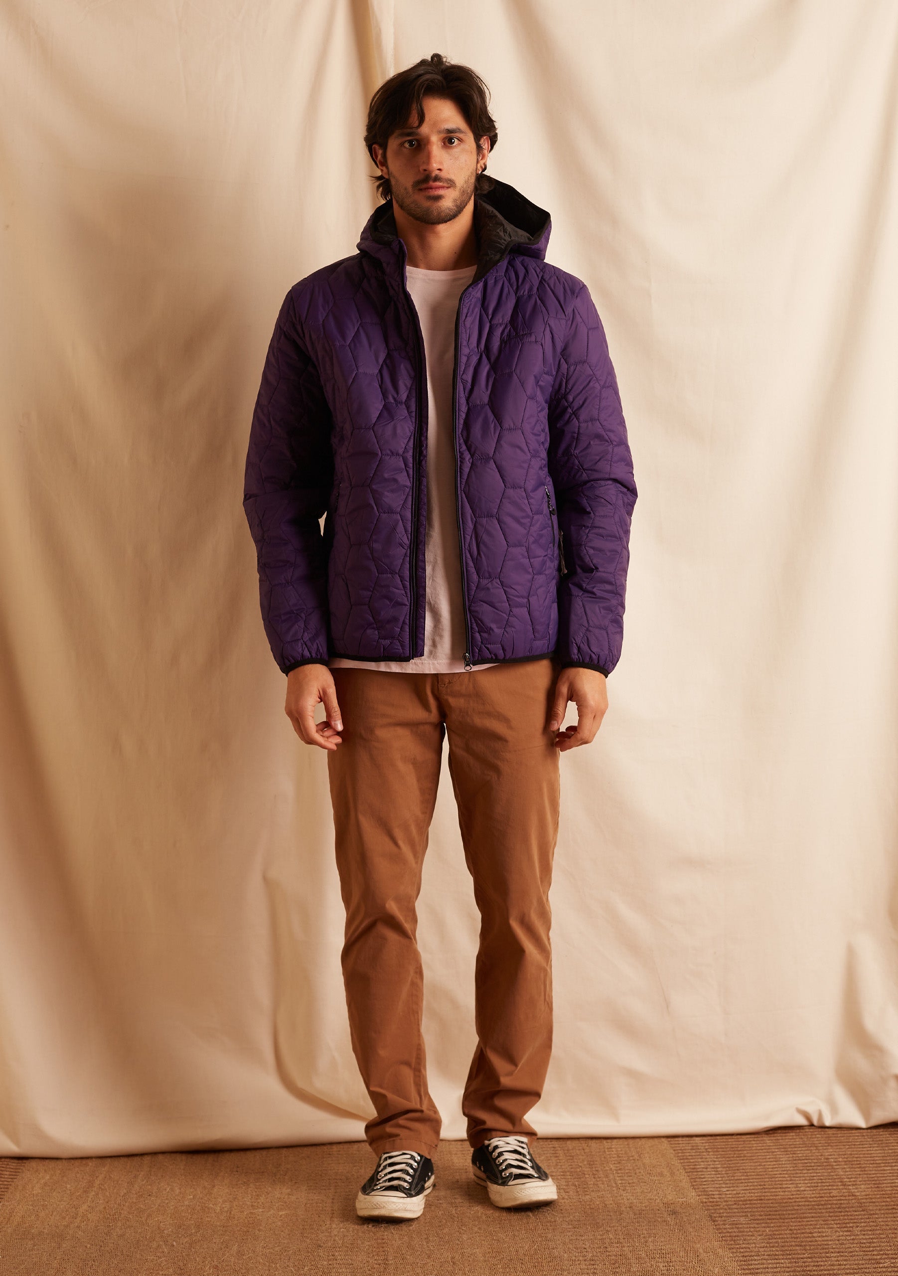 jacket Padding Hexágonos Morada