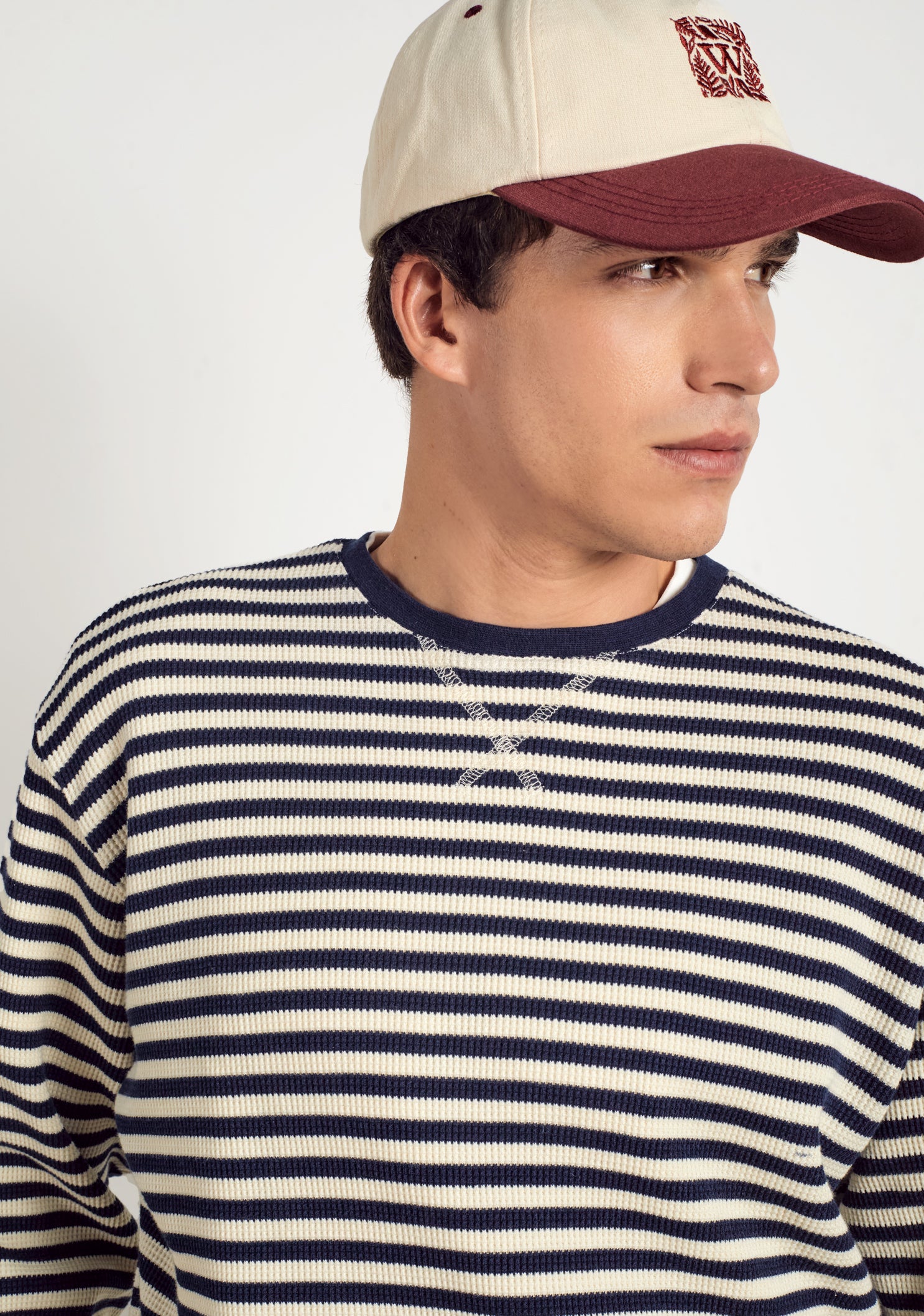 Sweater Luca Dark Blue Stripes - Ivory