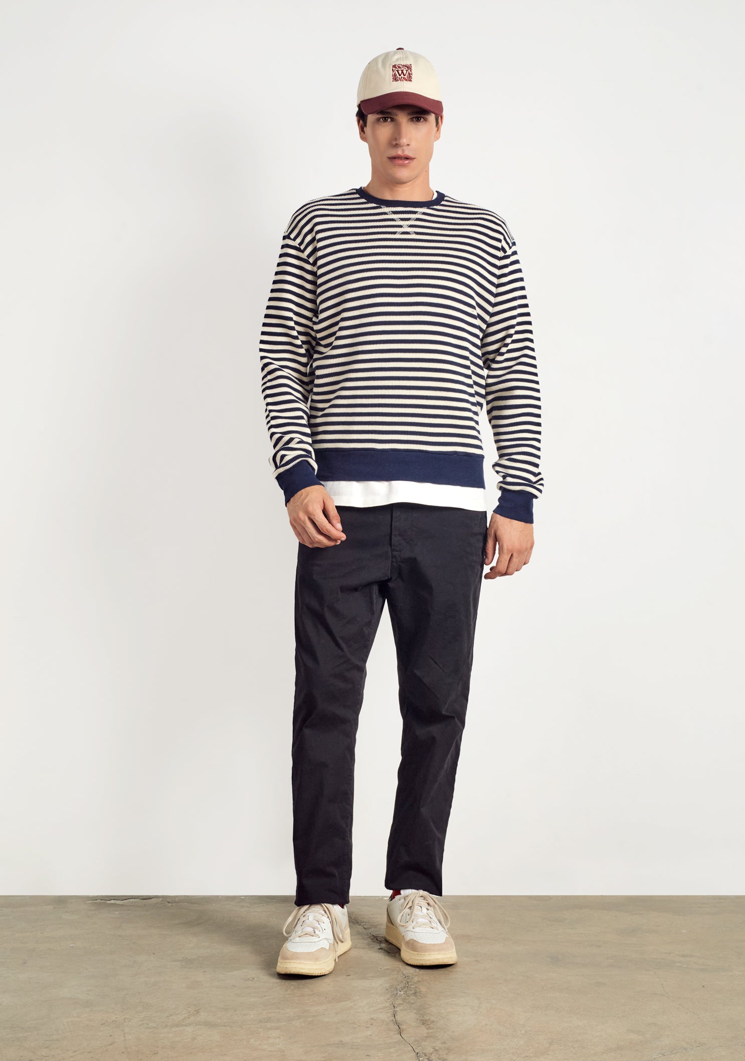 Sweater Luca Dark Blue Stripes - Ivory