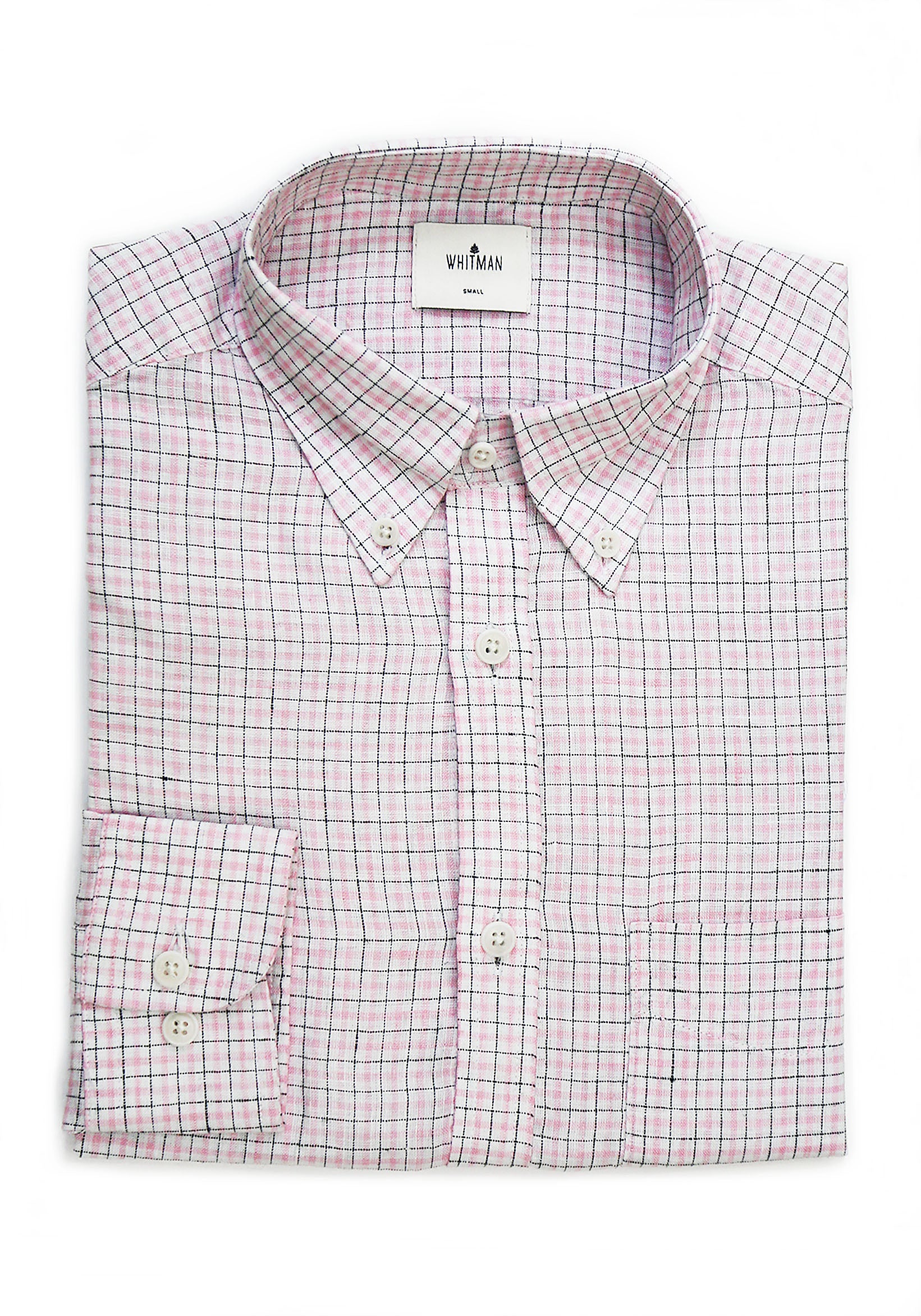 White-Pink Checked Cbd Linen Shirt 