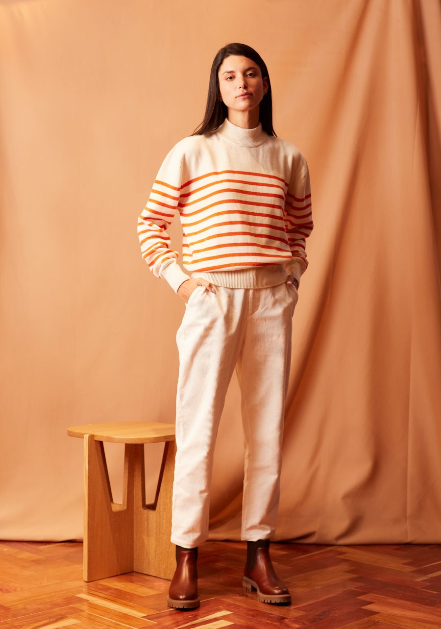 Virginia Sweater Bone/Orange